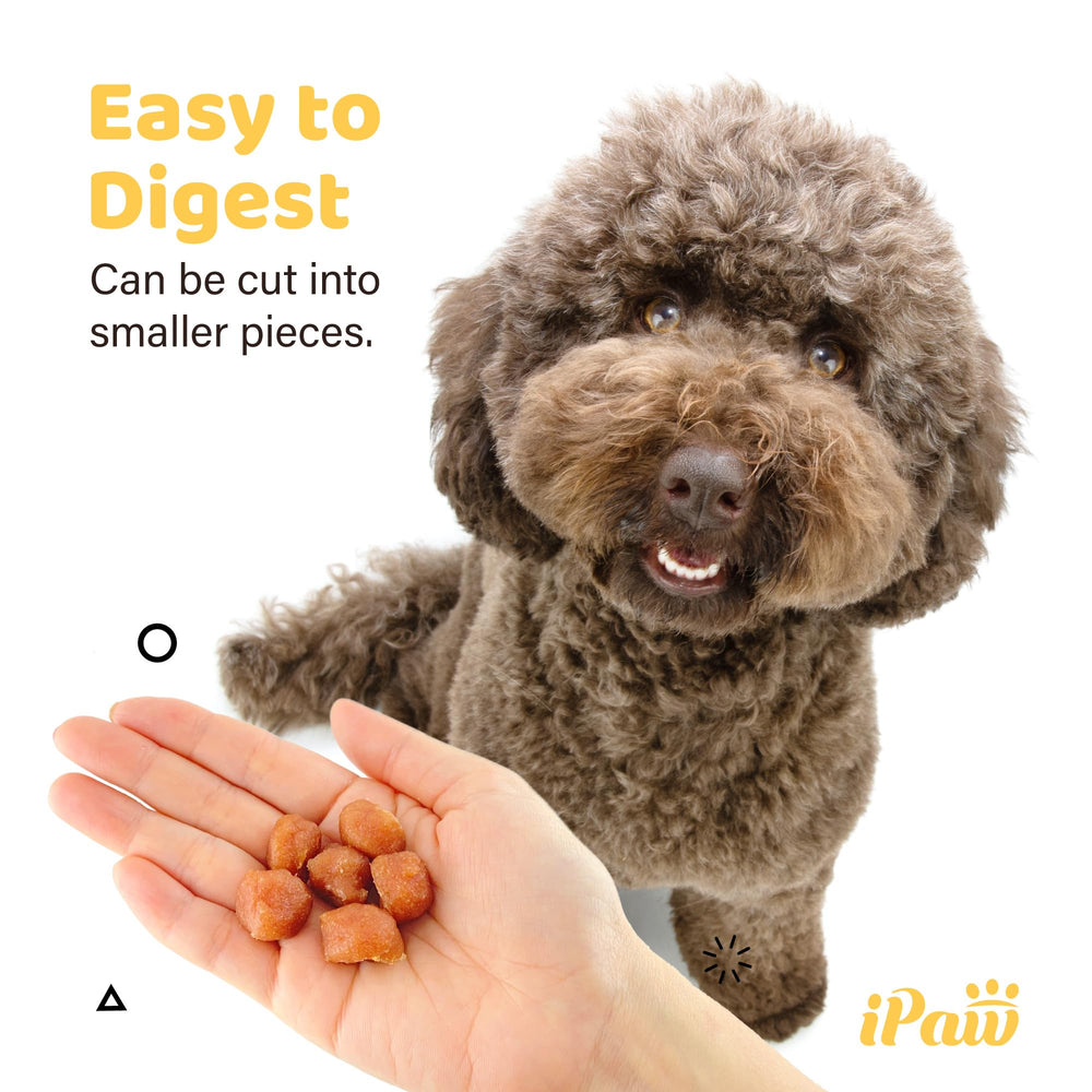iPaw Tots de pollo: sin conservantes ni sabor artificiales para una opcion pura y sabrosa.