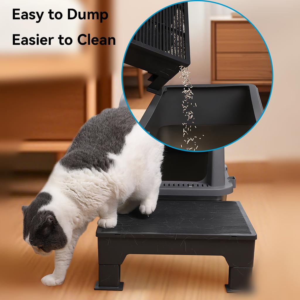 IQMaoGo rampa para caja de arena, paso cómodo para gatitos y adultos.