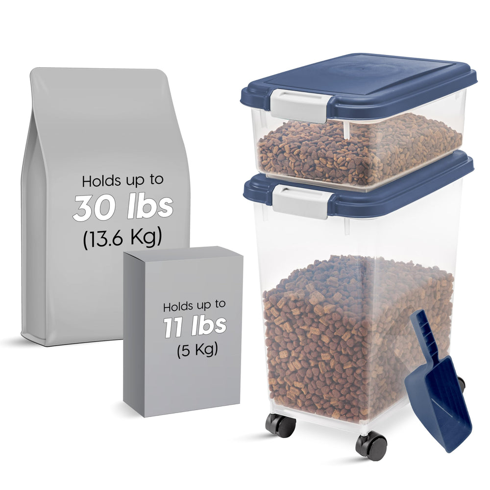 Contenedor IRIS USA de 12 Qt para comida de gatos, visión clara.