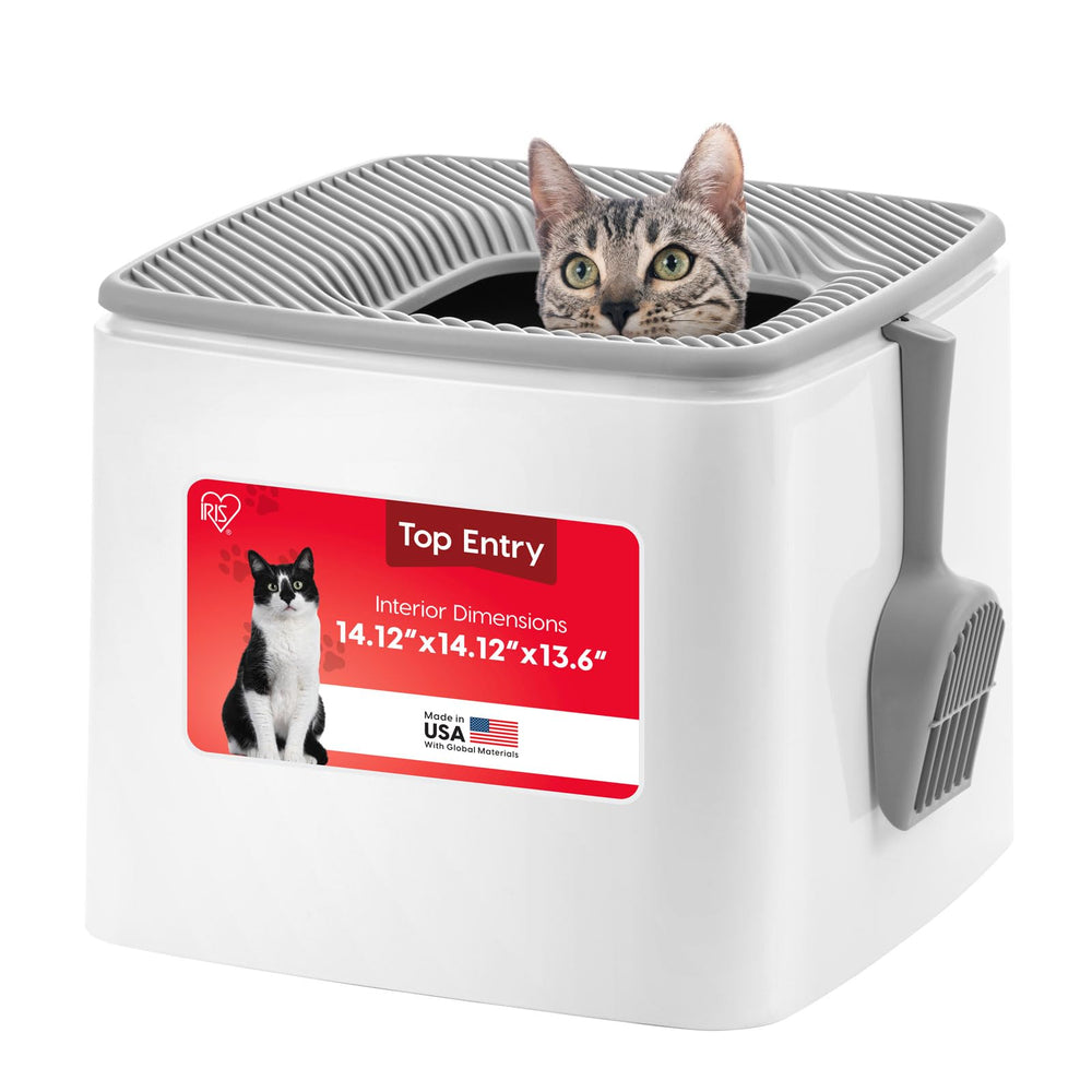 IRIS USA caja de arena con entrada superior, privacidad para el gato.