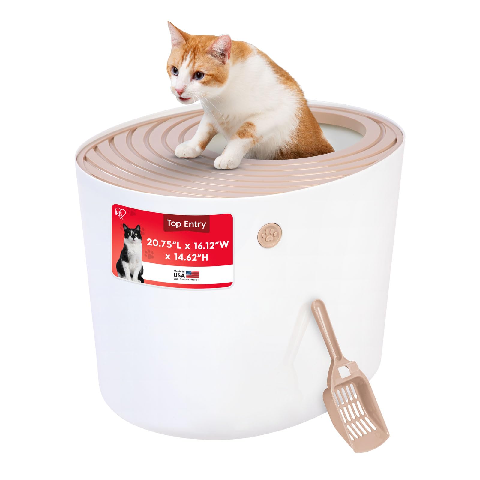 IRIS USA caja de arena para gatos con tapa superior abierta, privacidad para el felino.