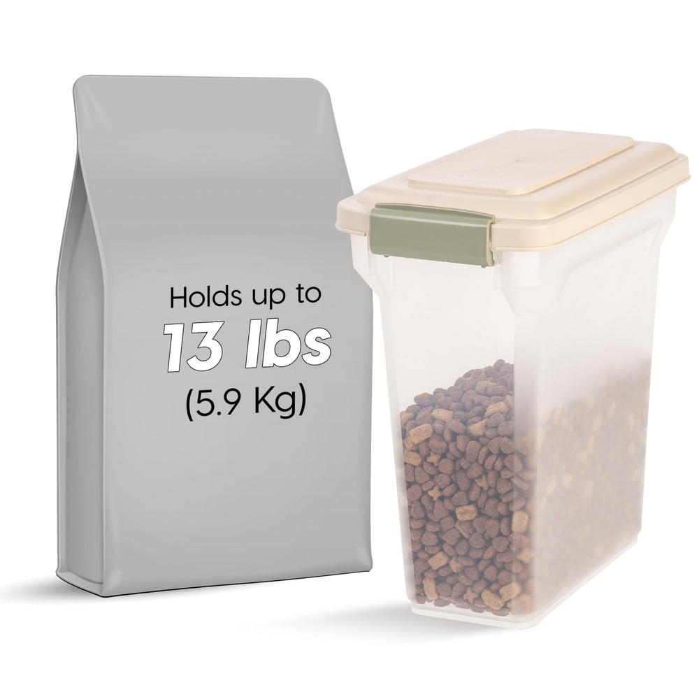 IRIS USA contenedor de alimentos para gatos con cuerpo translúcido para ver la cantidad.