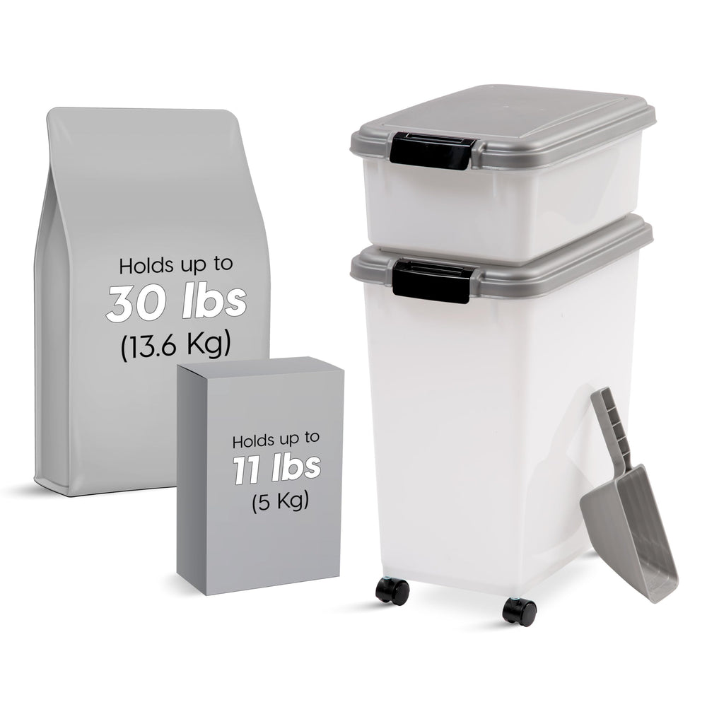 IRIS USA contenedor grande de 33 qt apilable para ahorro de espacio