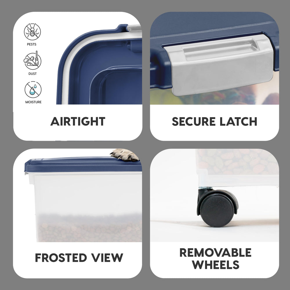 IRIS USA ruedas desmontables para movilidad flexible del contenedor.