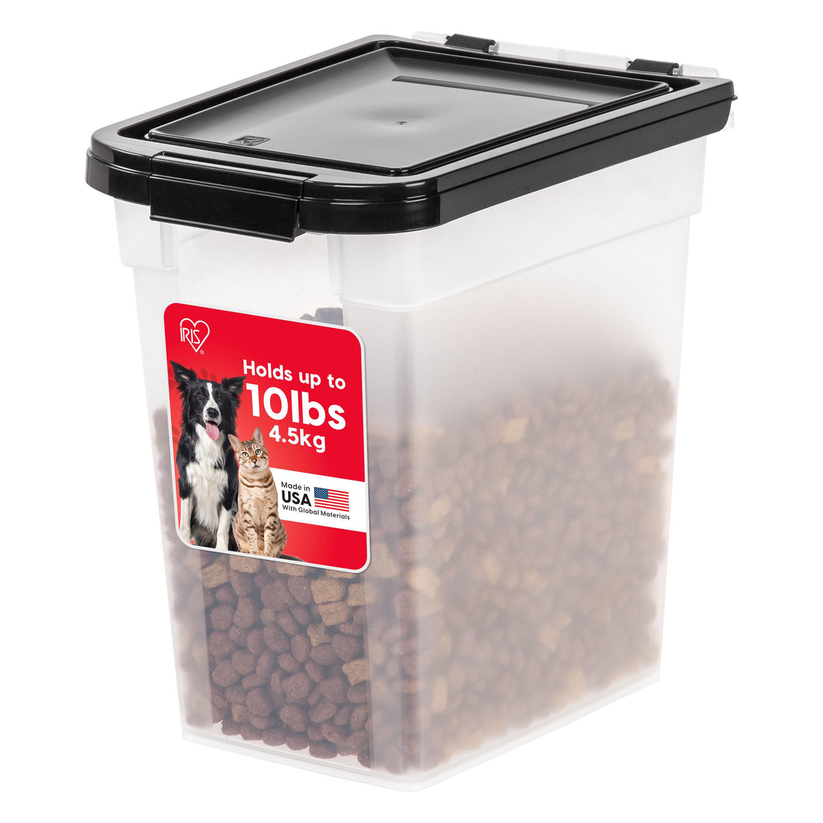 IRIS USA Contenedor de alimentos para mascotas, cuerpo translúcido para verificar la cantidad fácilmente.