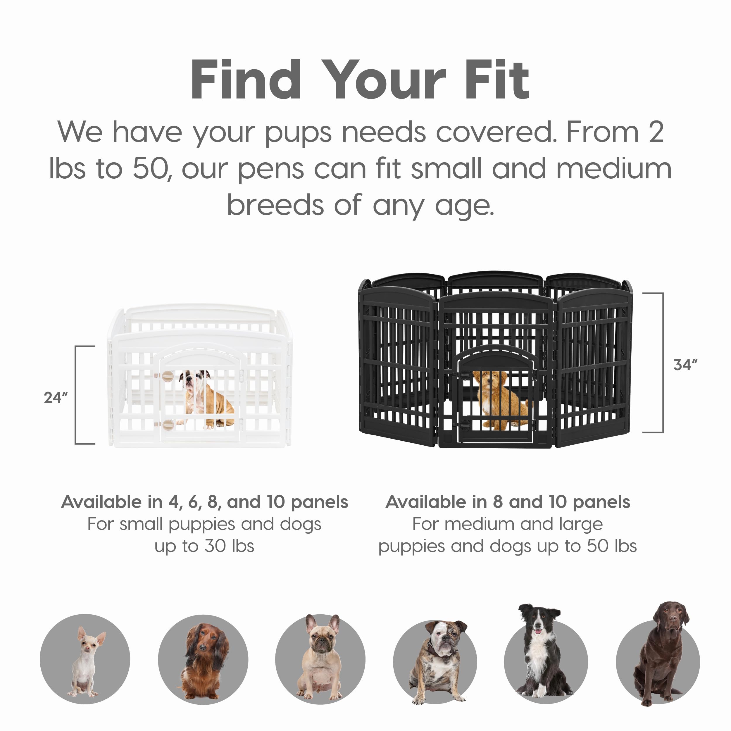 IRIS USA corral de juego para perros montaje rápido sin herramientas.