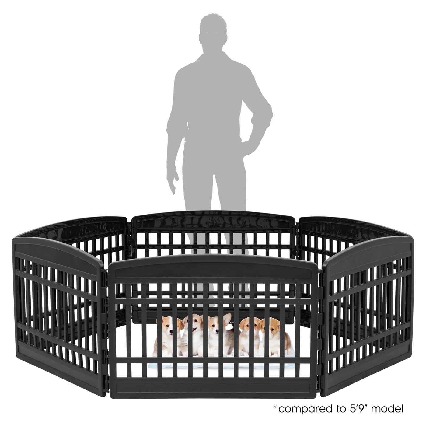 IRIS USA corral de juego para perros seis paneles ofrece configuración versátil.