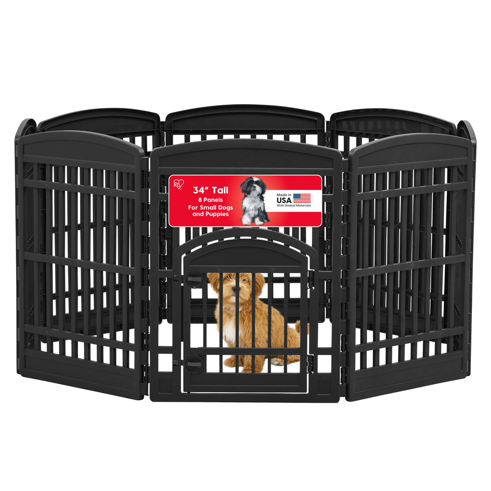 IRIS USA Dog Playpen con Puerta frontal, acceso fácil para mascota segura