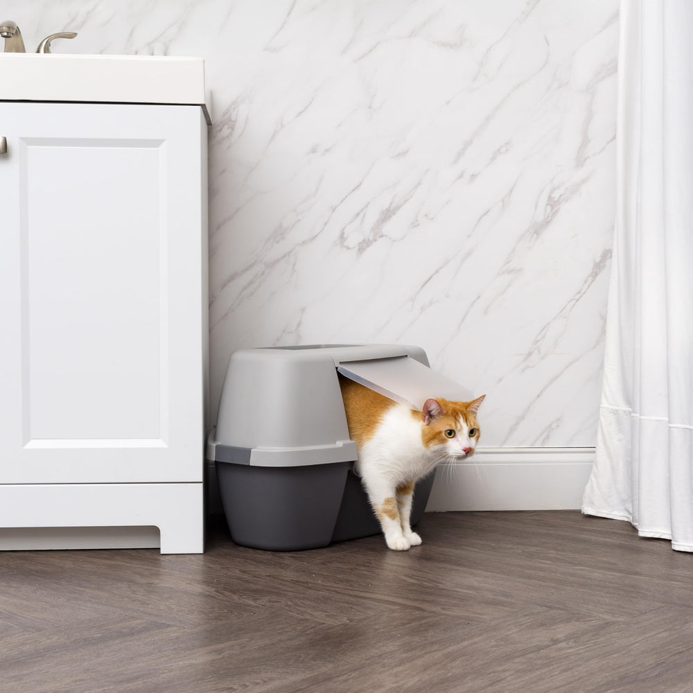 IRIS USA Privacidad para gatos: diseño cerrado que reduce el desorden.