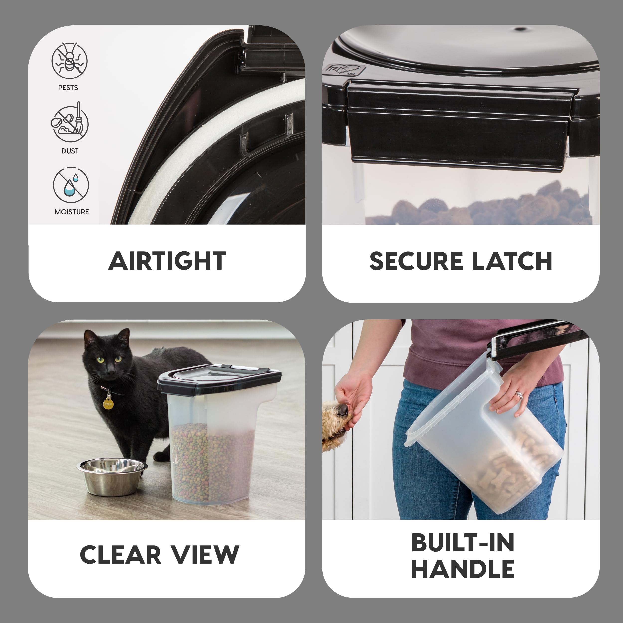 WeatherPro capacidad para perros, gatos y aves para alimentos secos.