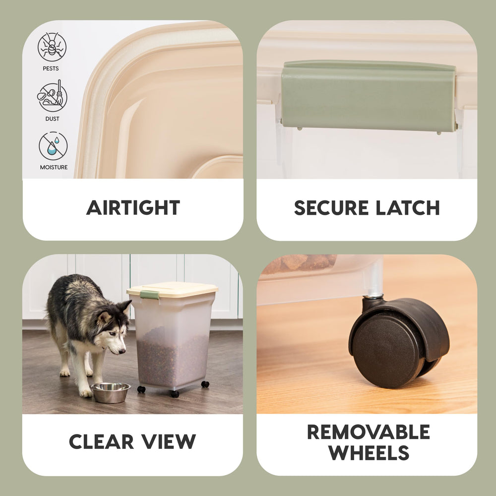 IRIS USA WeatherPro tapa amplia para servir y limpiar con facilidad.