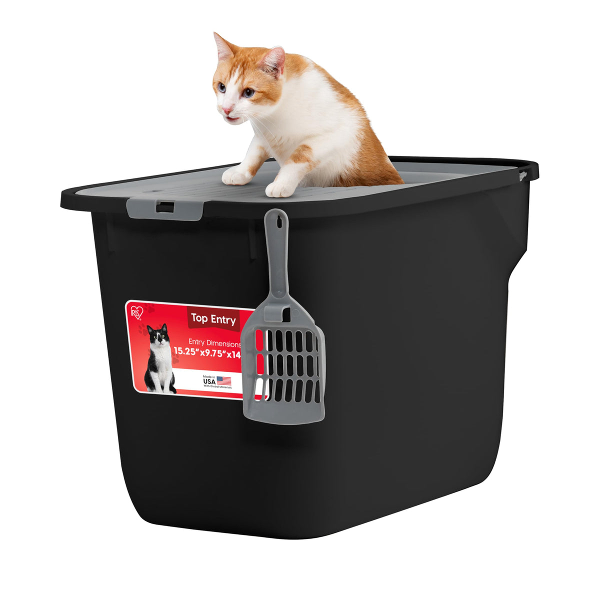 IRIS USA caja de arena para gatos con entrada superior y tapa, privacidad para tu mascota