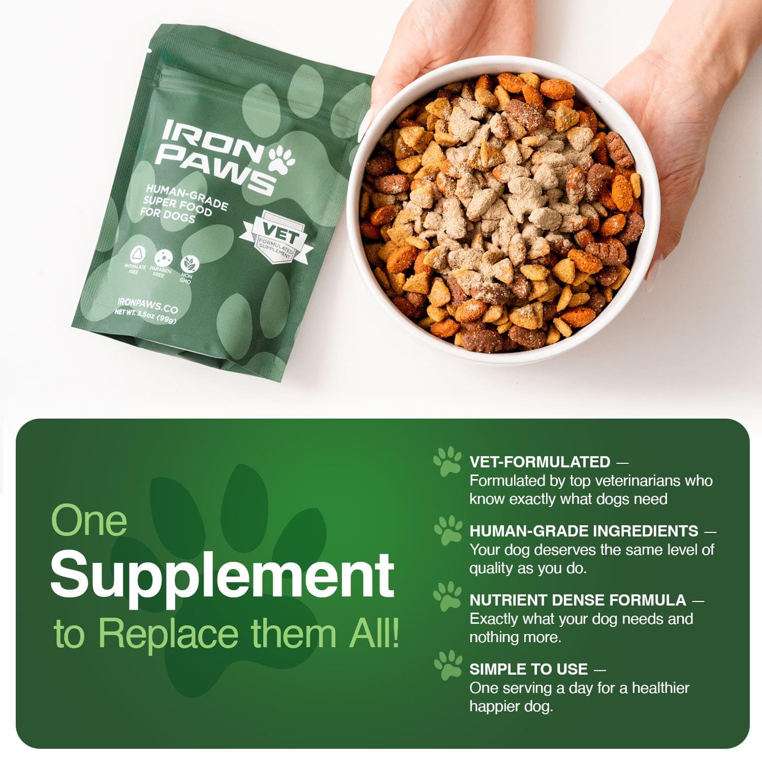 Iron Paws: digestión e inmunidad equilibradas gracias a probióticos y calabaza.