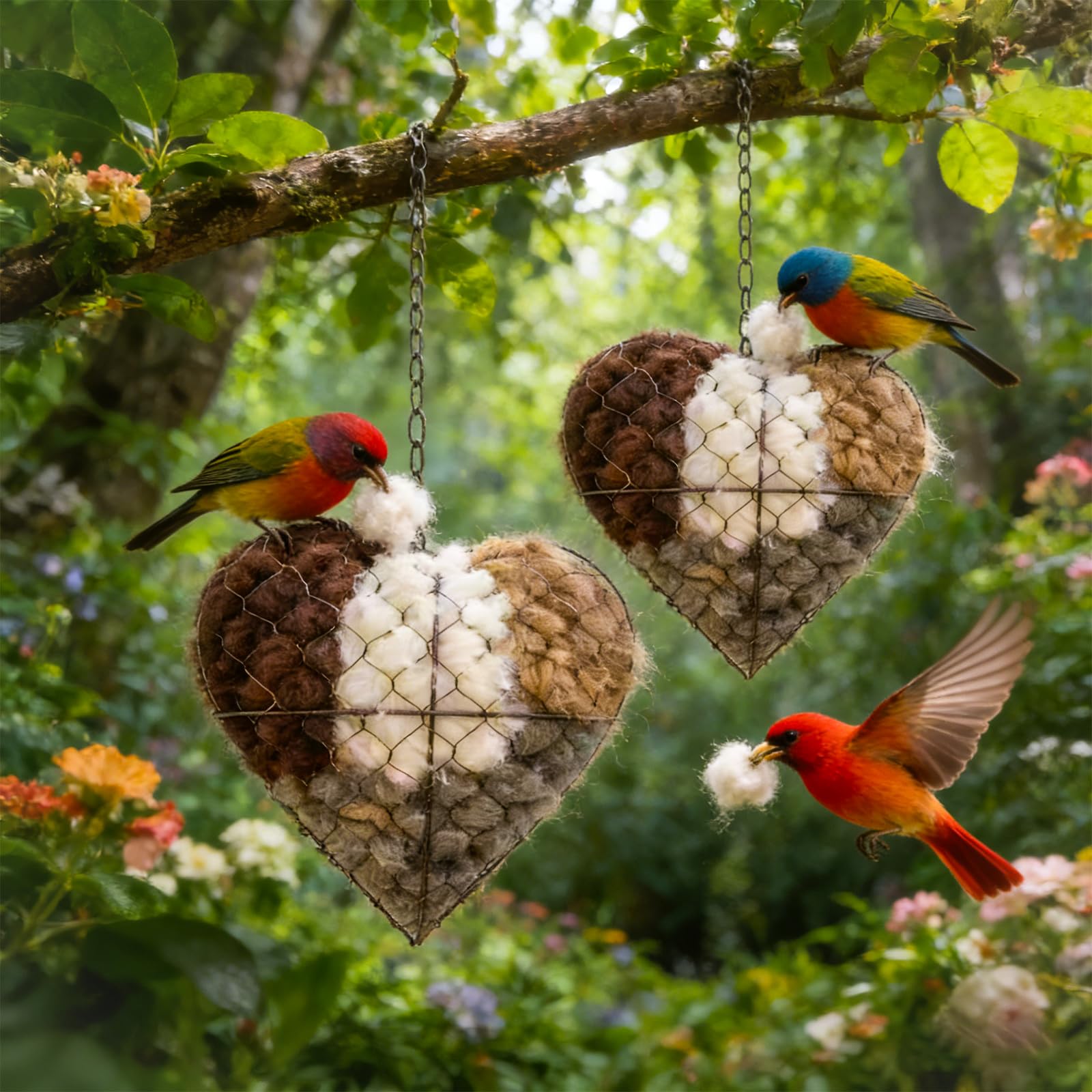 Irsnianianfa Materiales nido naturales para aves que invitan a construir