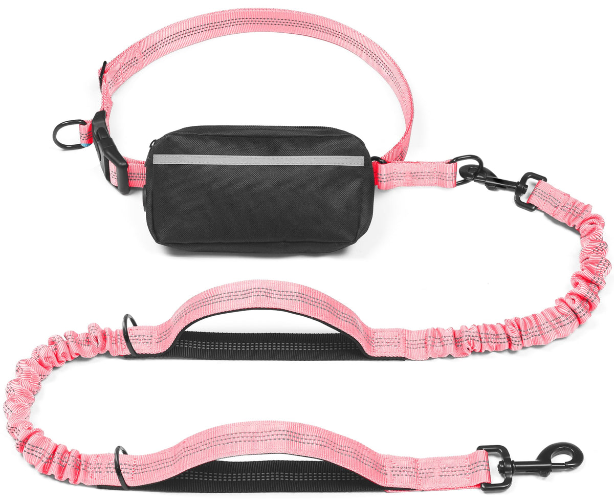 iYoShop correa para perro sin manos en rosa, libertad durante paseos.