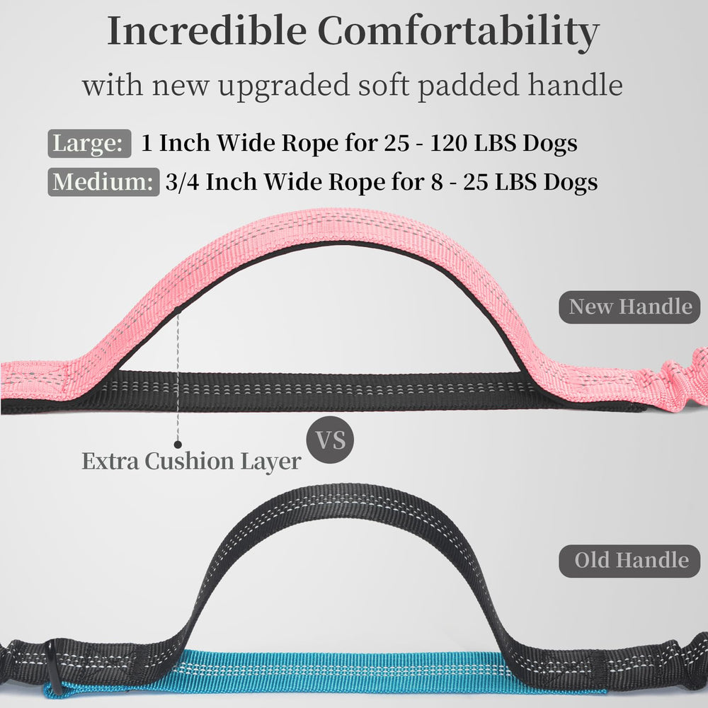 Correa iYoShop con doble amortiguador, reduce tirones para paseos más suaves.