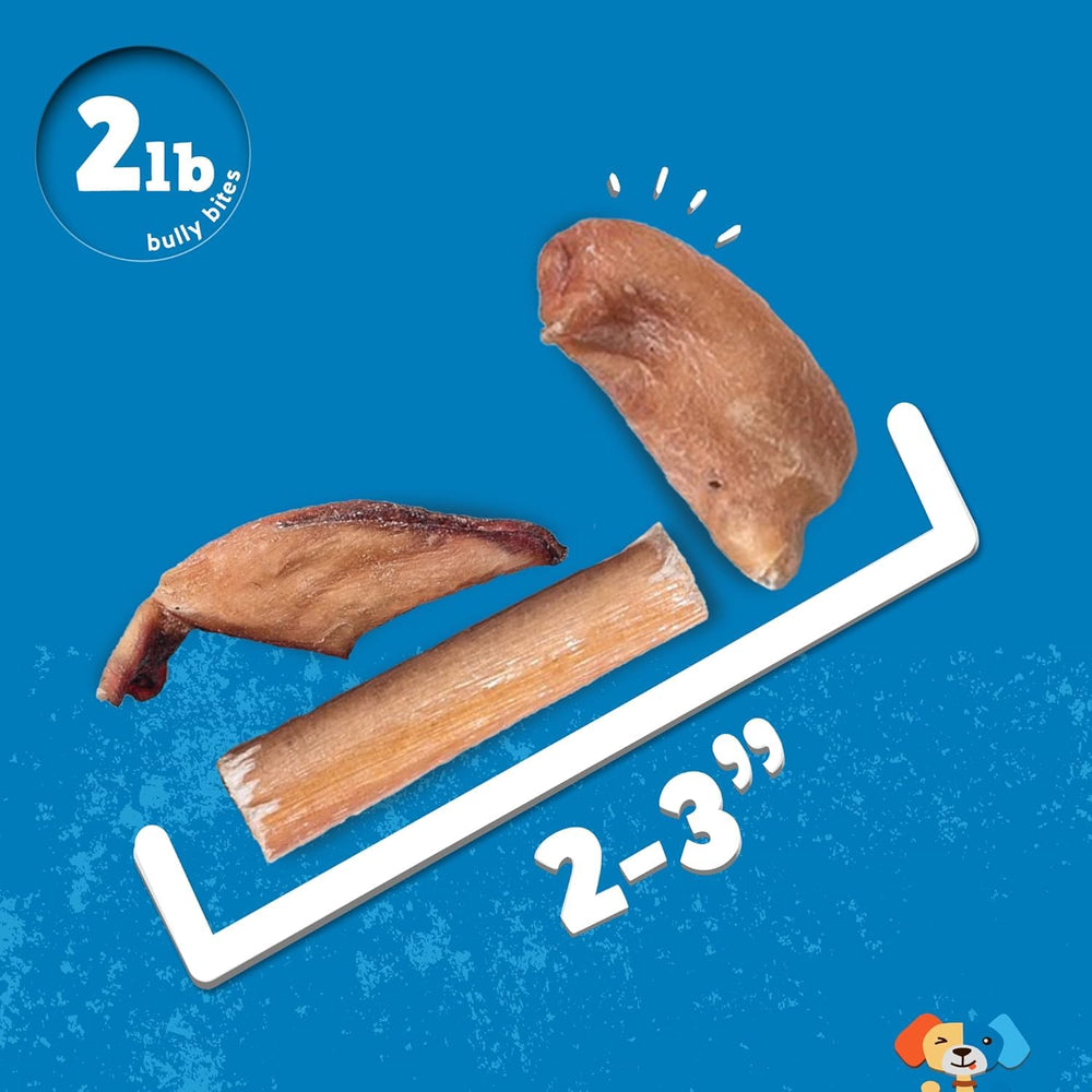 Jack&Pup Bully Bites de 1 a 3 pulgadas para masticar con seguridad.