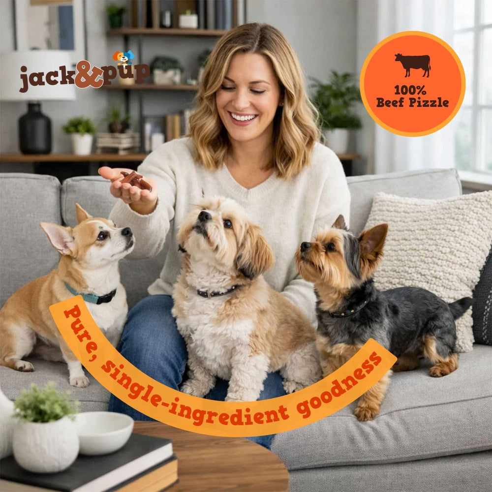 Jack&Pup Bully Bites: músculo de res 100% digeribles.