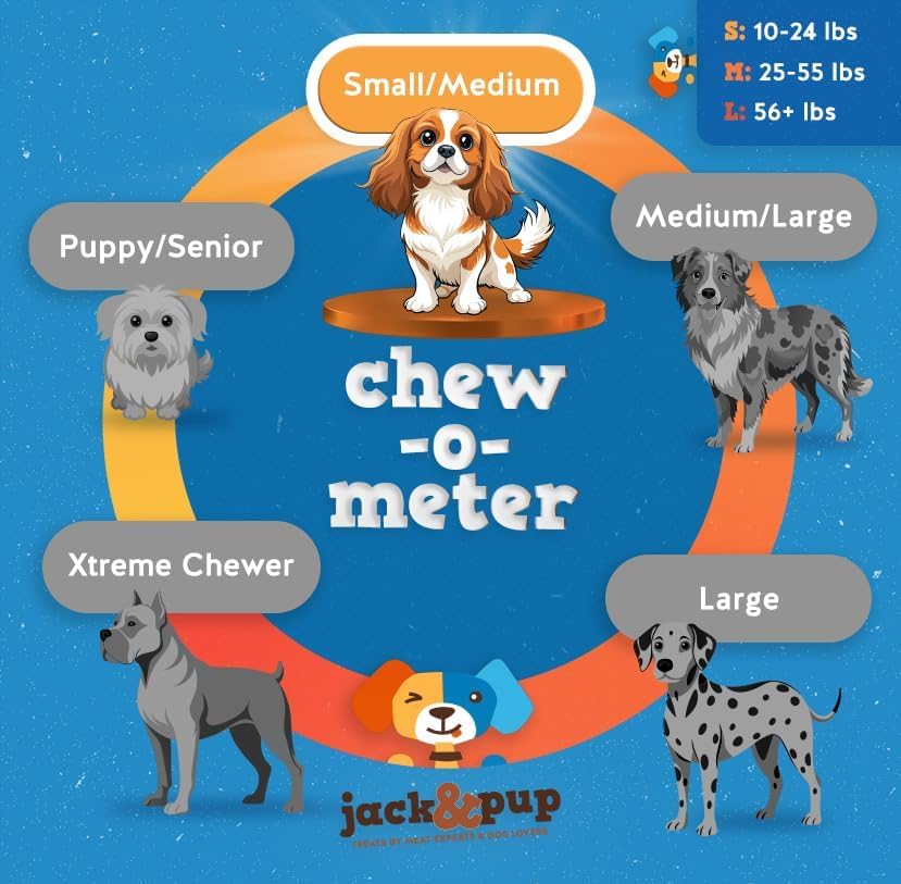 Jack&Pup Bully Springs ingrediente único: snack natural y fácil de digerir.