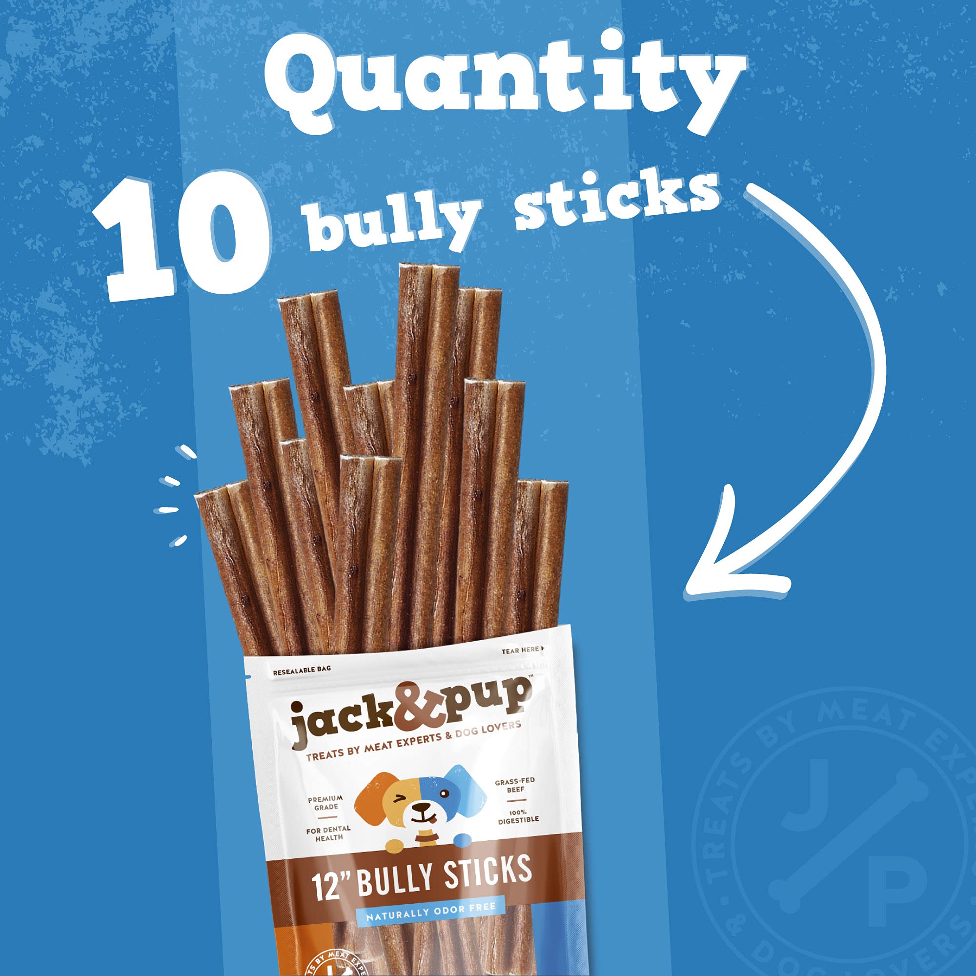 Jack&Pup Bully Stick, sin olor gracias al proceso de cocción y secado.