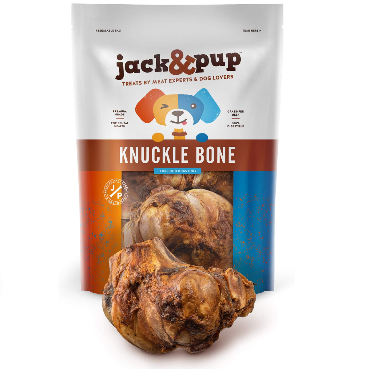 Jack&Pup hueso nudillo de res con sabor ahumado para masticar.
