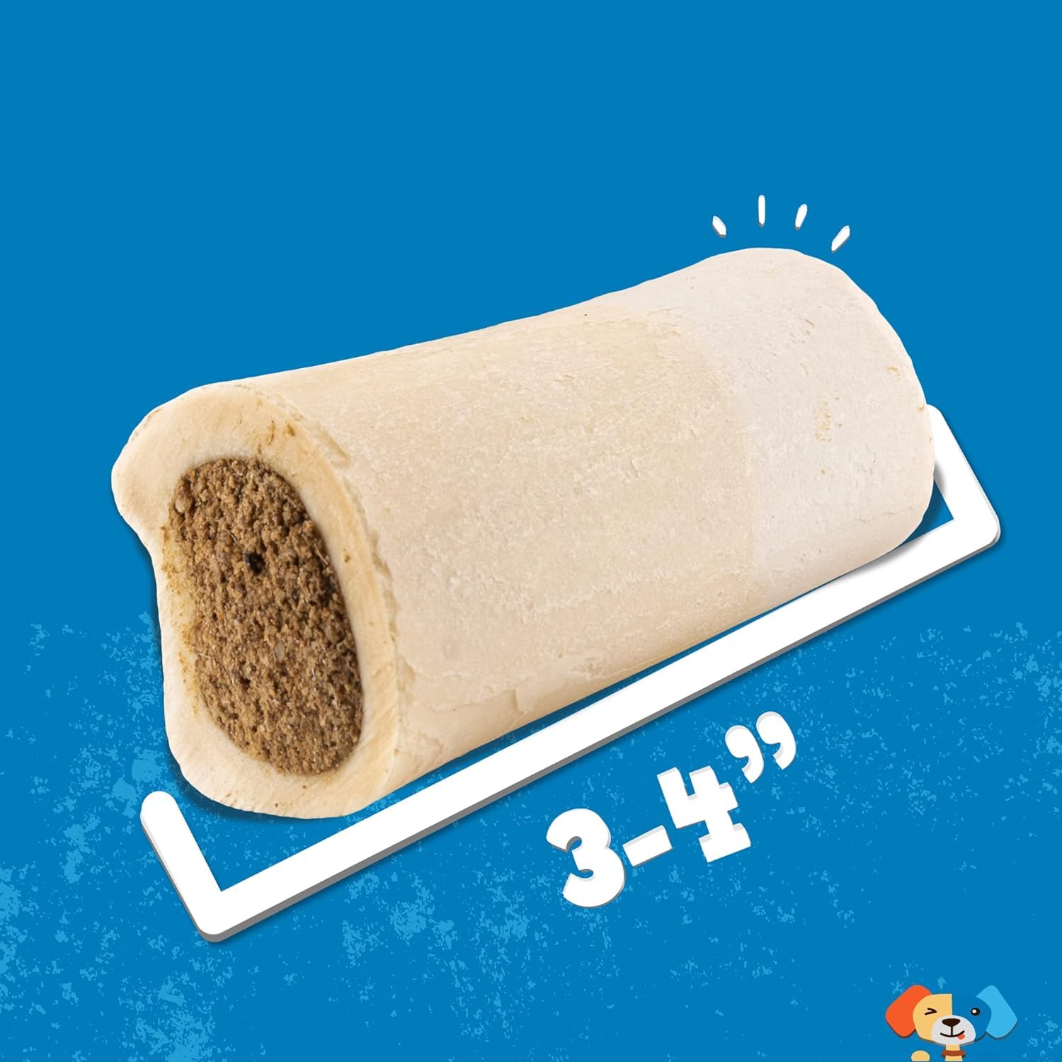 Hueso relleno apto para perros de todos los tamaños.