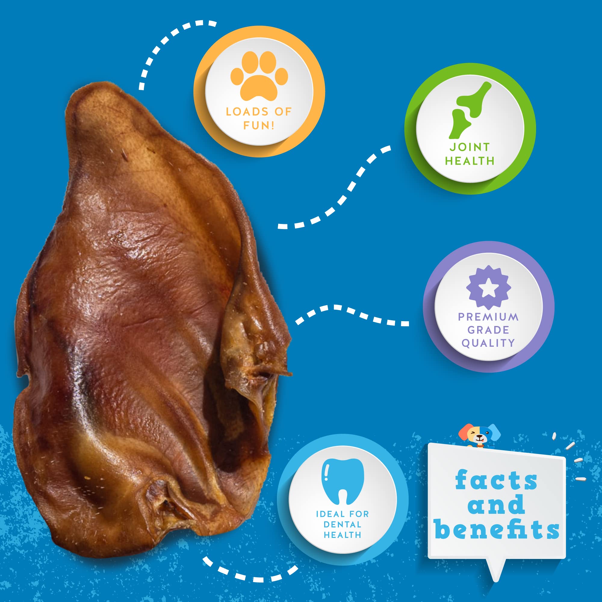 Jack&Pup ingrediente unico: orejas de puerco como snack natural sin aditivos.