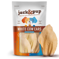 Jack&Pup orejas de vaca blancas para perros, sabor natural y sin conservantes