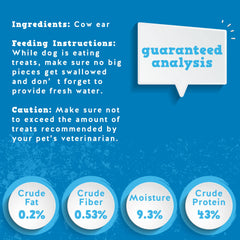 Jack&Pup orejas de vaca para higiene dental y aliento fresco