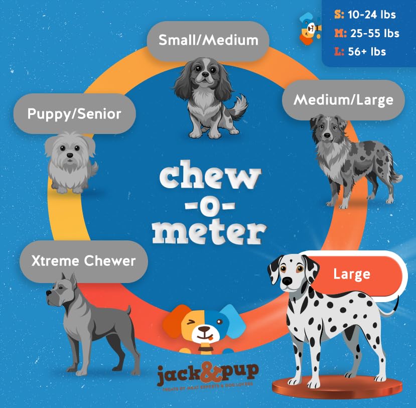 Jack&Pup palitos jumbo fomentan masticación y limpieza dental