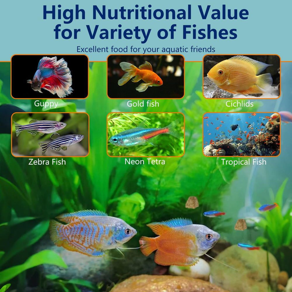 Producto multi-especie para peces tropicales y tortugas acuáticas.