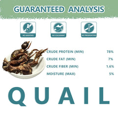 Snack puro de codorniz seca de JADINGSFARM para perros y gatos
