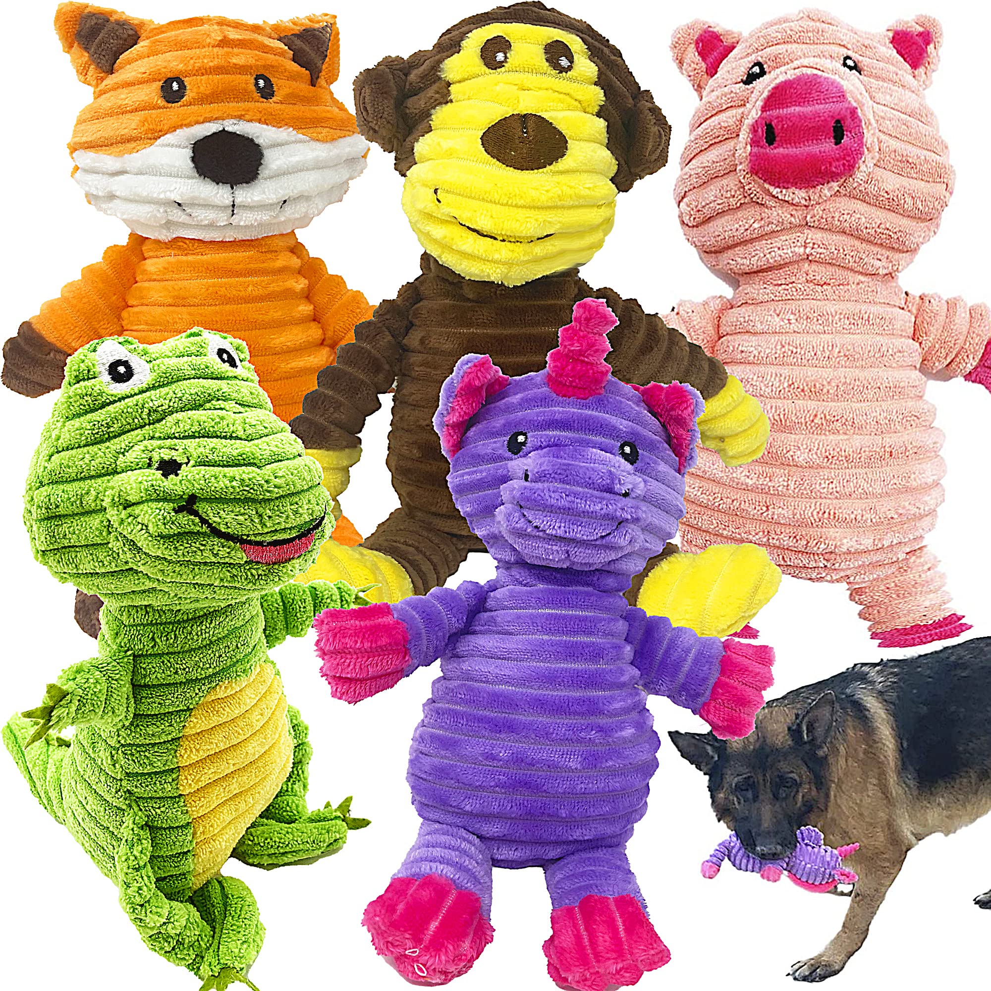 Jalousie dinosaurio chirriante, ideal para juego activo y estimulación.
