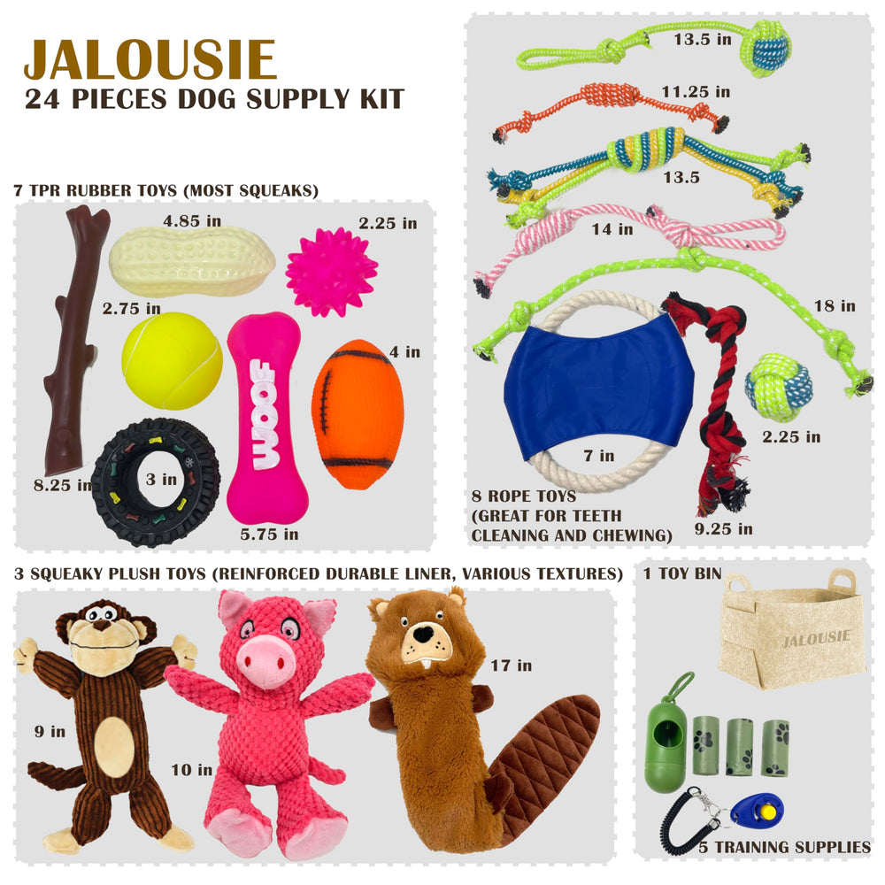 Jalousie peluche con chirrido para perro mediano, entretenimiento duradero.