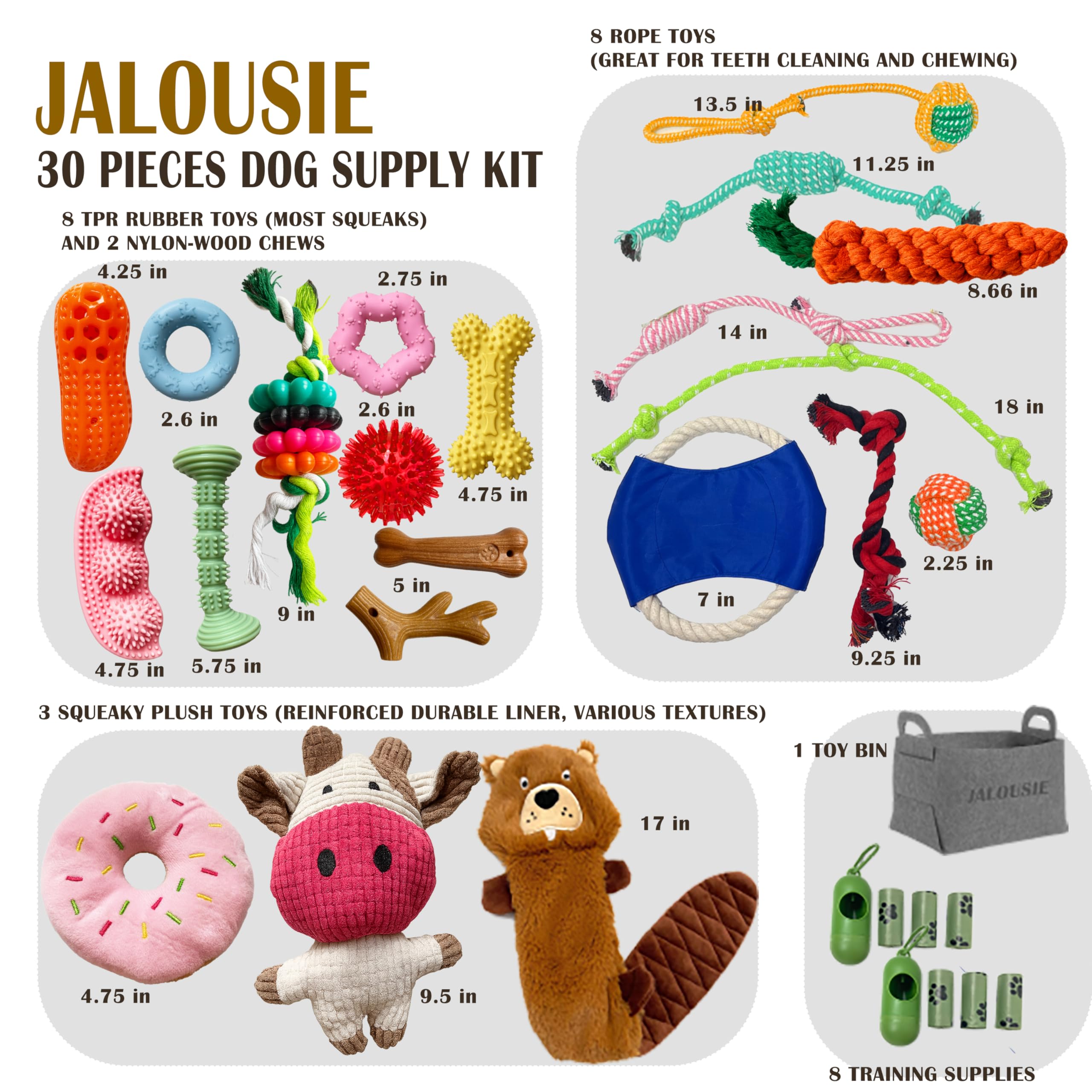 Jalousie: peluche con chirrido para perro, perfecto para juego y distracción.