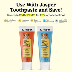 Conjunto Jasper para limpieza dental de mascotas 360° en una pasada.