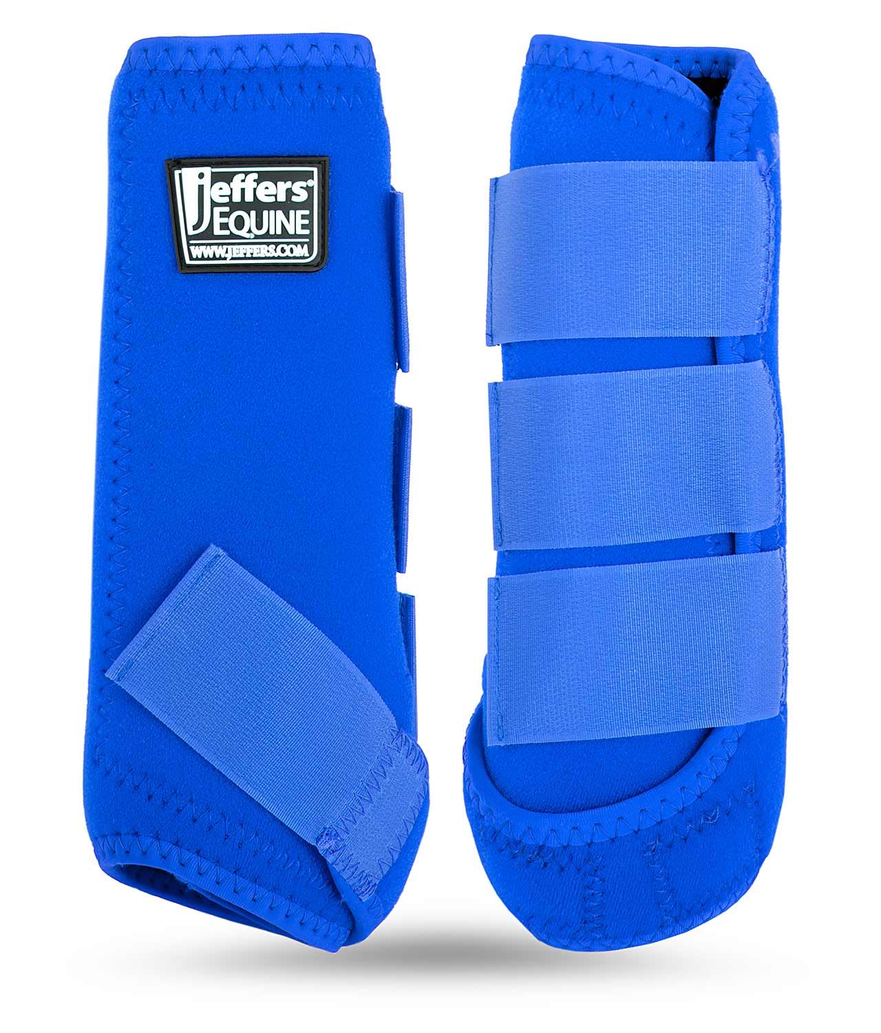 Botas protectoras Jeffers para caballo, vista frontal, protección durante entrenamiento.