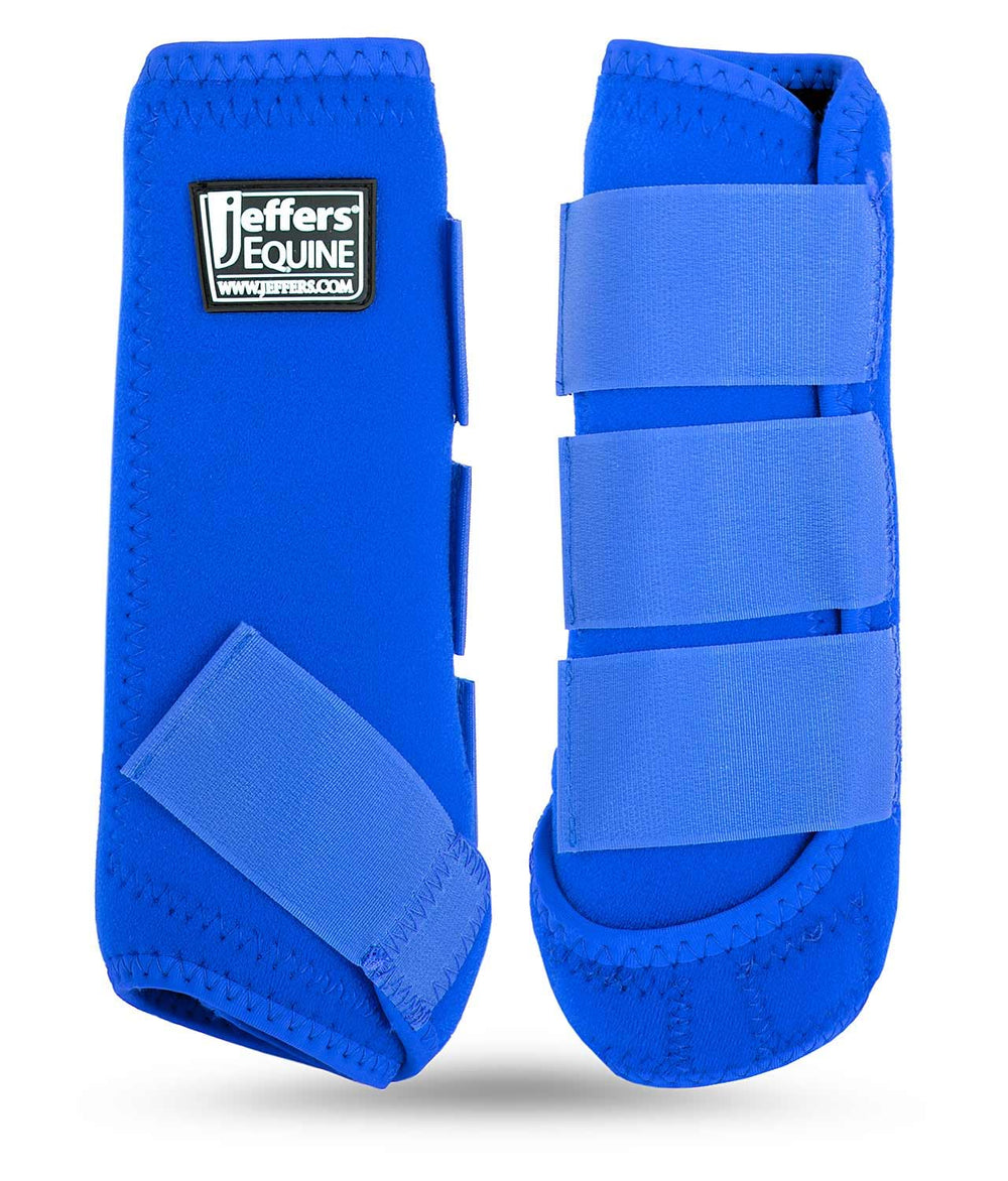Botas protectoras Jeffers para caballo, vista frontal, protección durante entrenamiento.