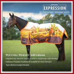 Costuras reforzadas en la Manta Jeffers Expression para mayor durabilidad.