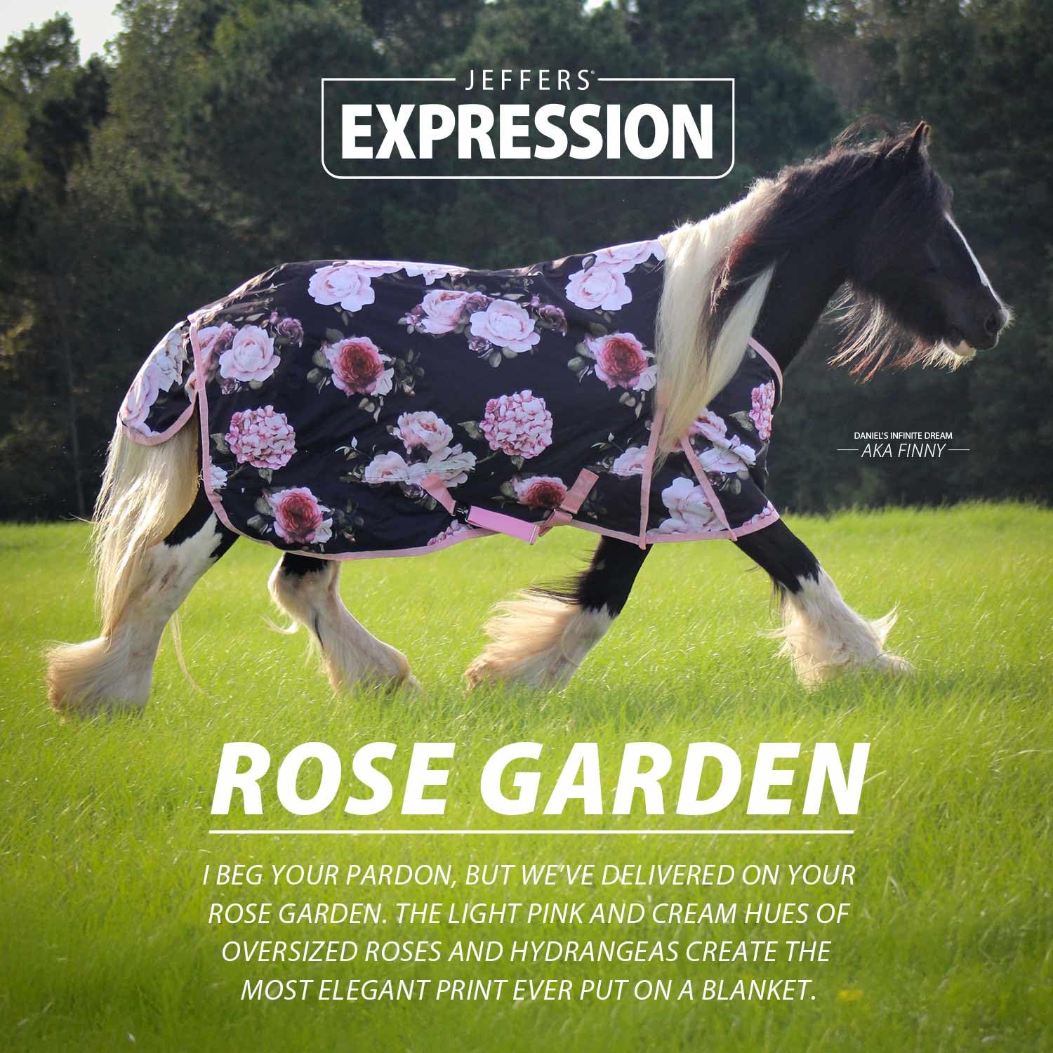 Jeffers Expression Rose Garden, cierre visible, correas de repuesto para durabilidad.