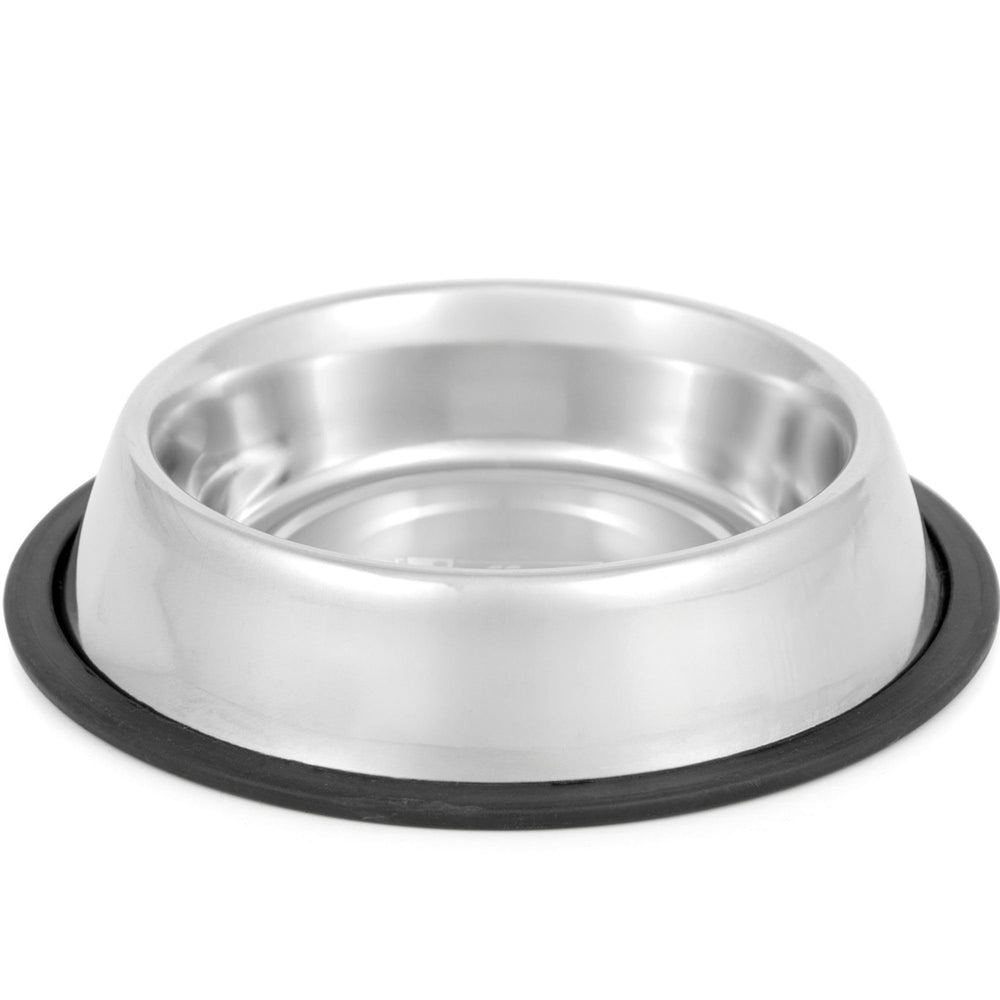 Jeffers plato de acero inoxidable con base antideslizante para perros y gatos