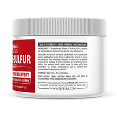 Ingredientes naturales de Jeffers Super Sulfur: bentonita, coco y caléndula para cuidado suave.