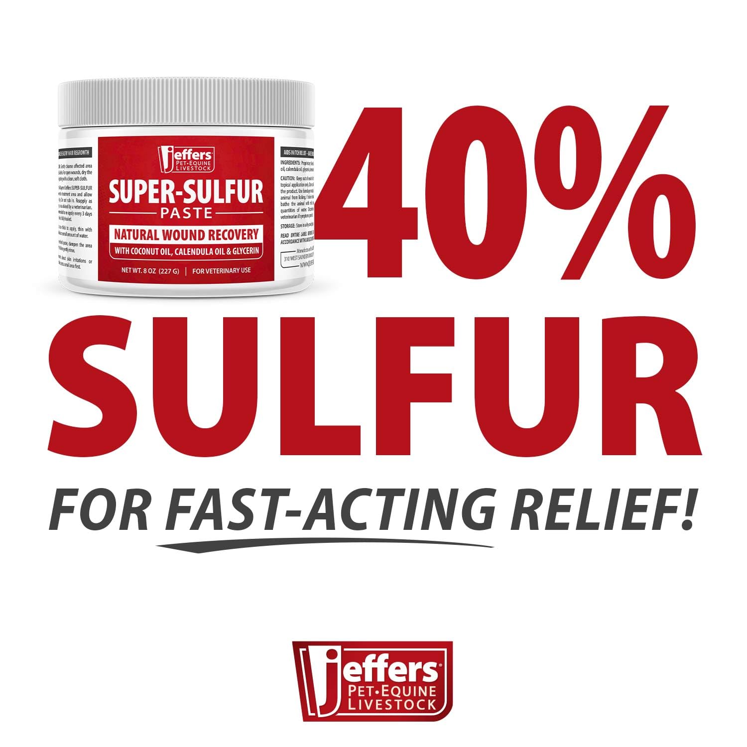 Mejora el brillo y aspecto del pelaje con Jeffers Super Sulfur.