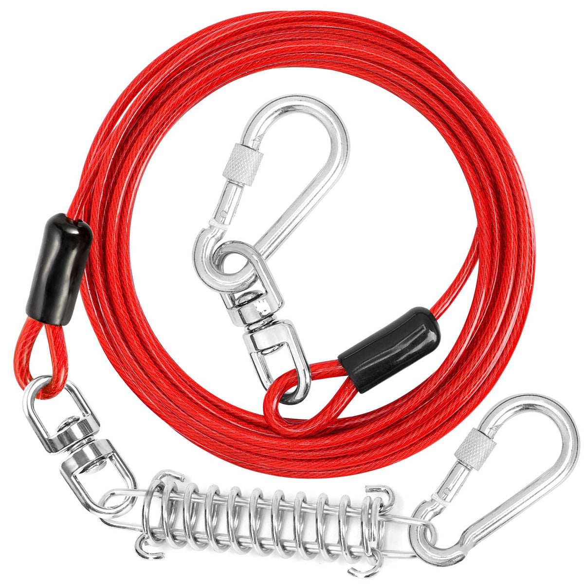 Jenico cable para perros de 10 ft con gancho giratorio, seguridad y movilidad para paseos.