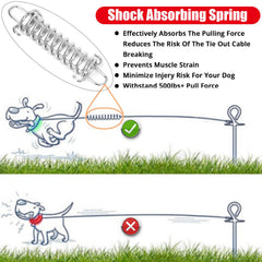 Jenico cable para perros de 15 ft con gancho giratorio, mayor alcance para patios.