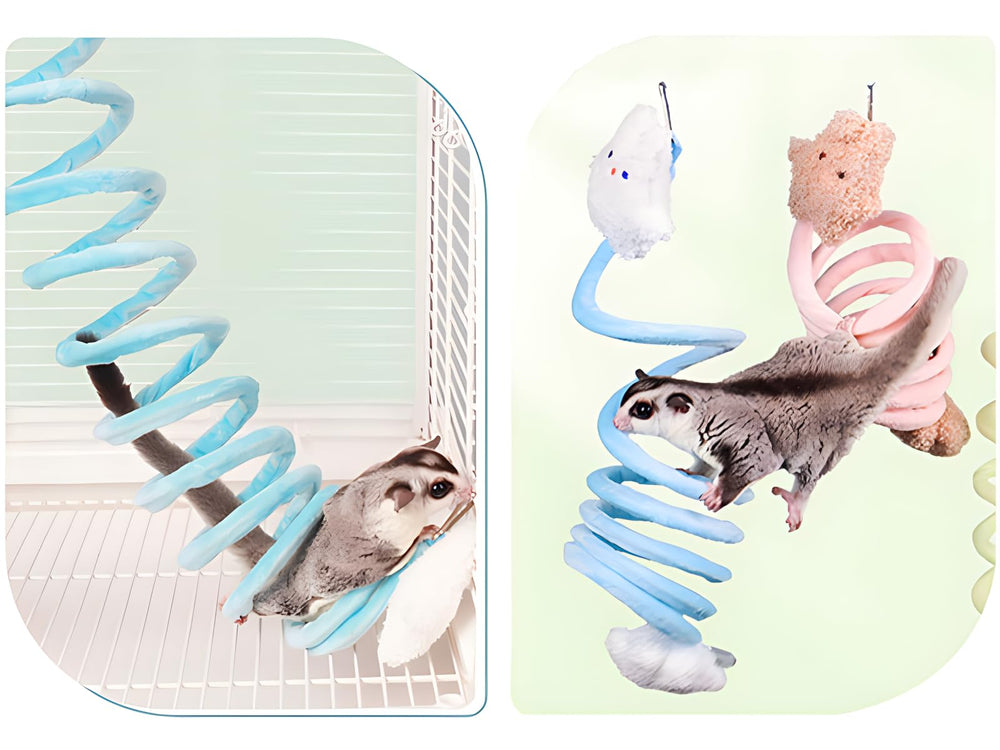Jevnd Sugar Glider Toys: dos ganchos metalicos, fijación estable para jaula.