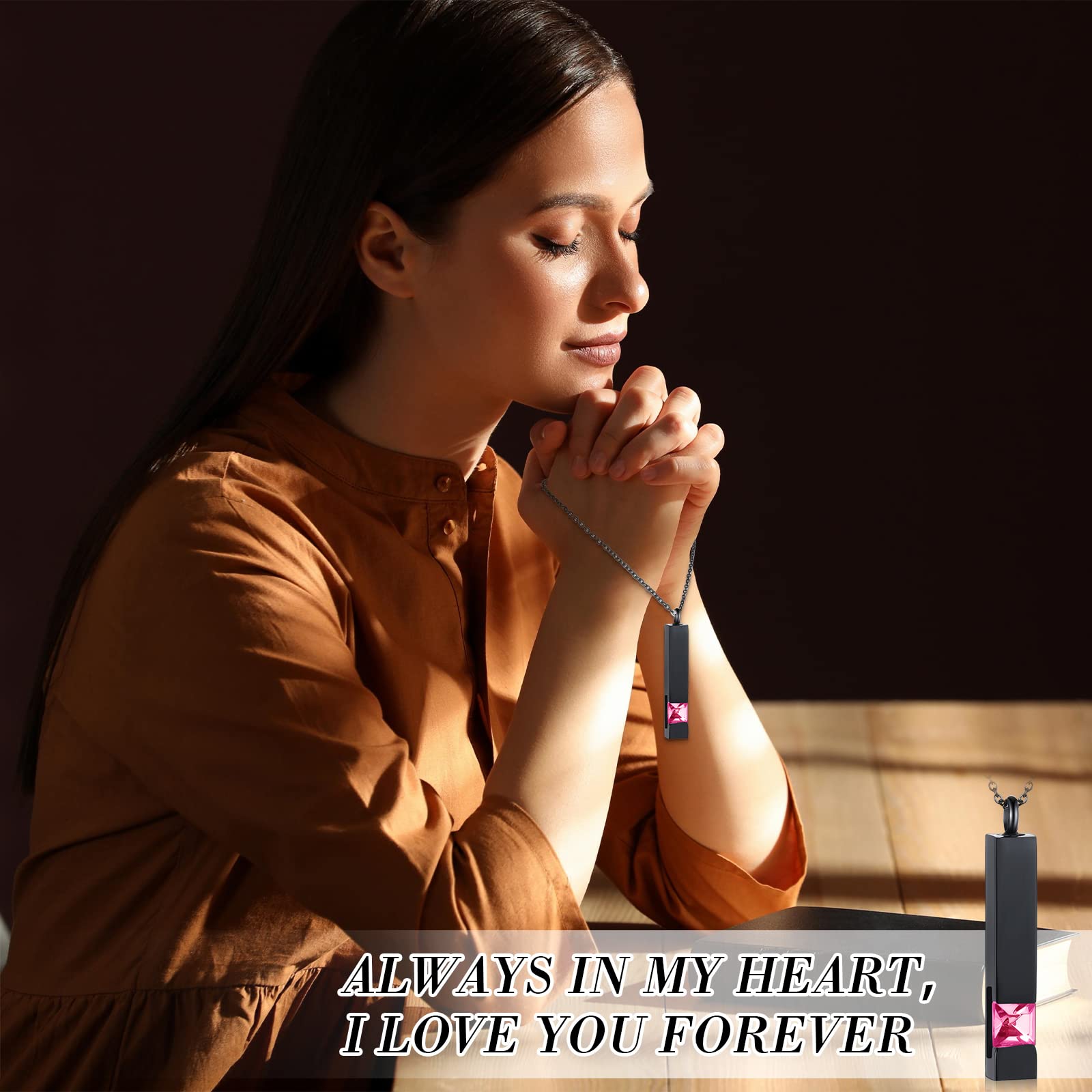 Colgante urna Jexine rosa cristal: brillo sutil para momentos especiales.