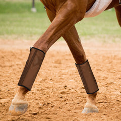 Jexine malla transpirable protege las patas del caballo durante sesiones.