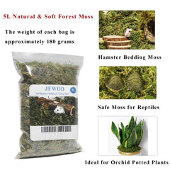 JFWOD Musgo Forestal para jerbos, absorbe humedad y mantiene limpio el hábitat.