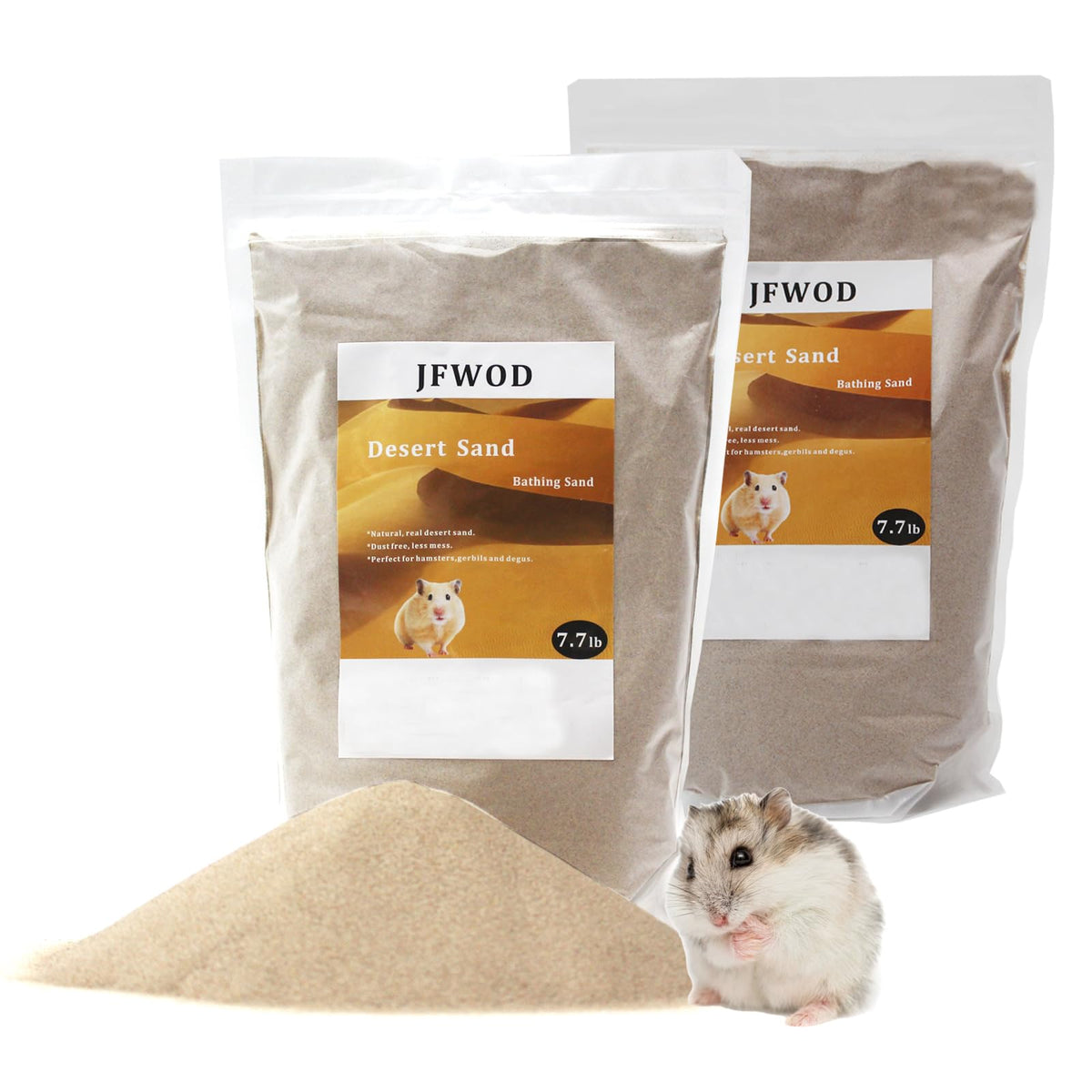 JFWOD arena para baño de hámster con dos bolsas de 7.7 lb cada una